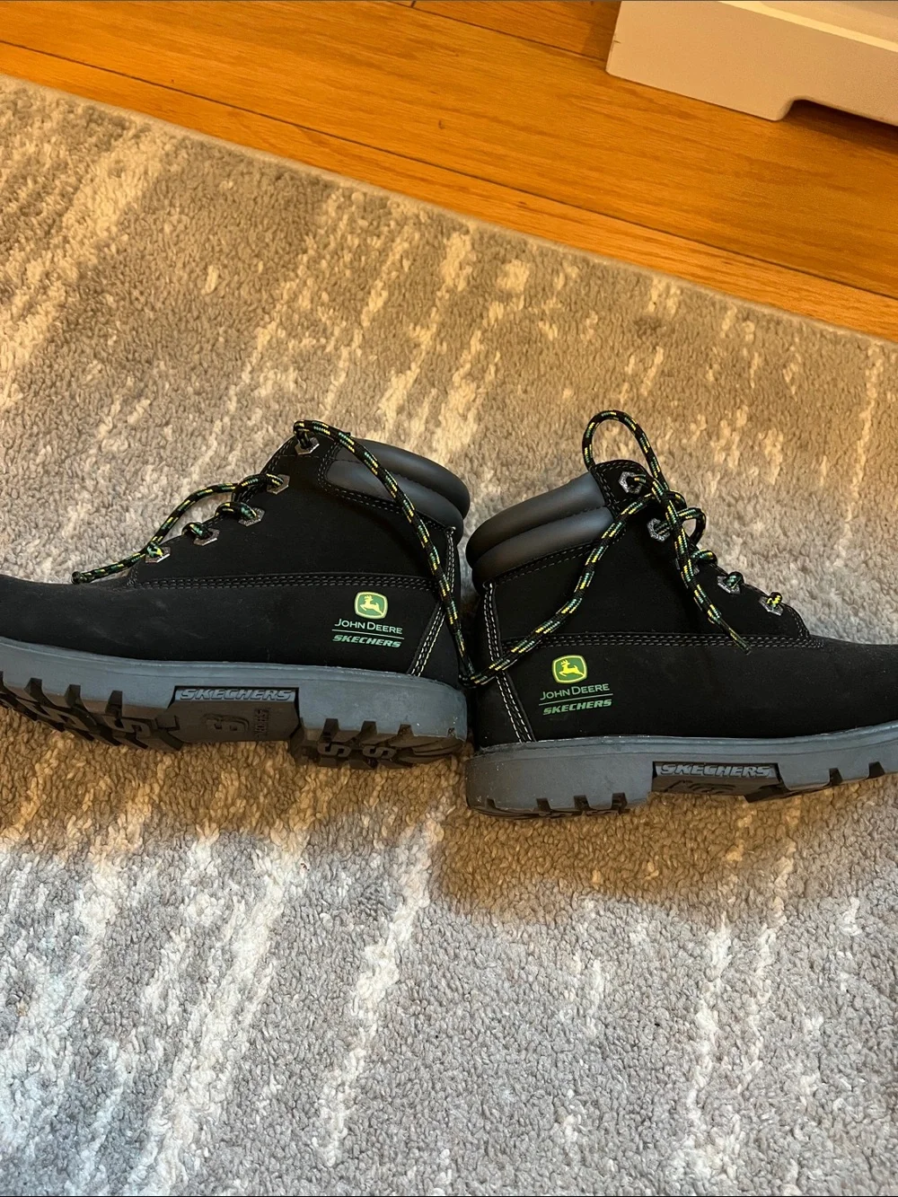 John Deere Kids Black Lace-Up Work Boots